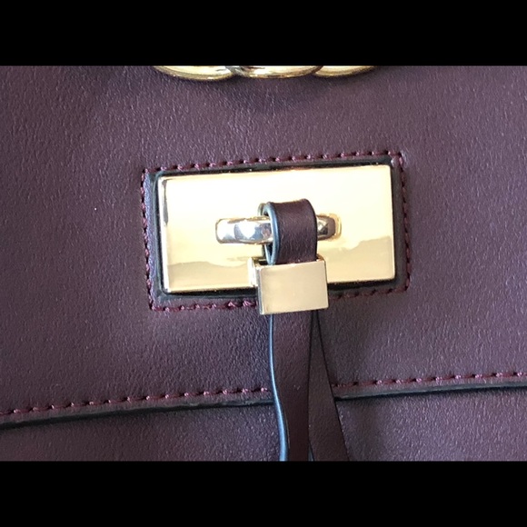 Zara, Deep Grape Crossbody Bag With Gold Accents, EUC - Picture 3 of 16